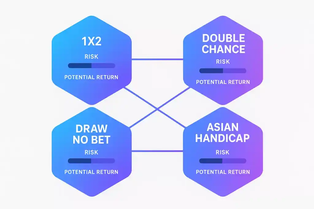 Different betting market types comparison infographic