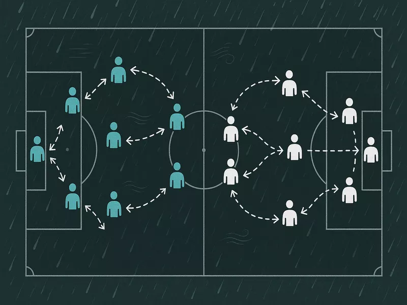 Tactical football formations showing defensive setups from both teams that increase draw probability in betting analysis