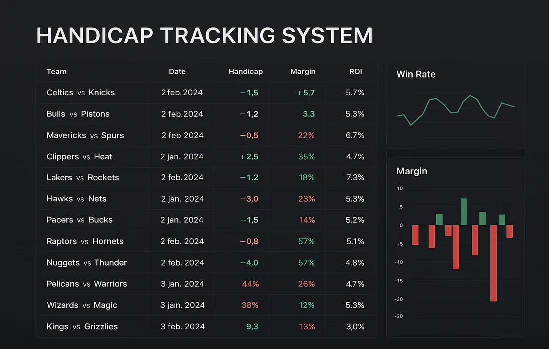 Professional Handicap Betting Tracking System Dashboard