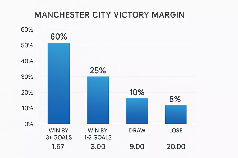 Manchester City Victory Margin Statistics and Probability Chart
