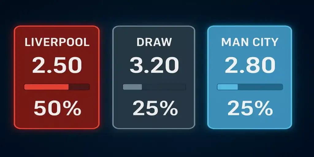 Liverpool vs Manchester City odds comparison cards